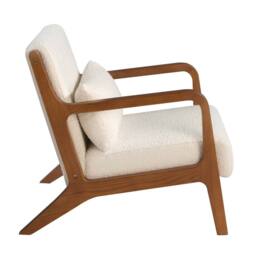 Angel Cerda White Fabric Armchair with Walnut Legs - thumbnail 6