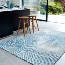 The Rug Shop UK Modern Abstract Easy To clean Blue Area Rug - Size: 160 cm x 230 cm - thumbnail 3