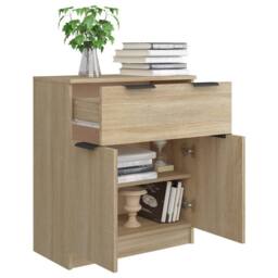 Berkfield Home Sideboard Sonoma Oak 60x30x70 cm Engineered Wood in Light Tan - Size: 60 x 30 x 70 cm - thumbnail 4
