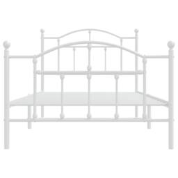 Berkfield Home Metal Bed Frame with Headboard & Footboard White 100x190 cm - thumbnail 6