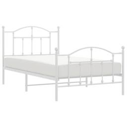 Berkfield Home Metal Bed Frame with Headboard & Footboard White 100x190 cm - thumbnail 5