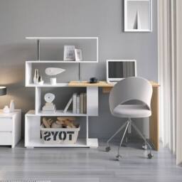KORVIXA L-Shaped Desk Corner Computer Table in Brown - Size: 100 cm - thumbnail 3