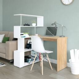 KORVIXA L-Shaped Desk Corner Computer Table in Brown - Size: 100 cm - thumbnail 5