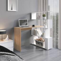 KORVIXA L-Shaped Desk Corner Computer Table in Brown - Size: 100 cm - thumbnail 4