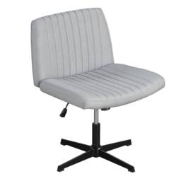 Costway Height Adjustable Office Chair Swivel Padded Task Chair w/120° Rocking in Grey - thumbnail 1