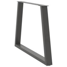 Berkfield Home Dining Table Legs V-Shape 3 pcs Anthracite 90x(72-73.3) cm Steel in Charcoal - thumbnail 4