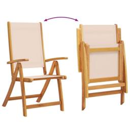 Berkfield Home Folding Garden Chairs 2 pcs Solid Wood Acacia & Textilene in Brown - thumbnail 8