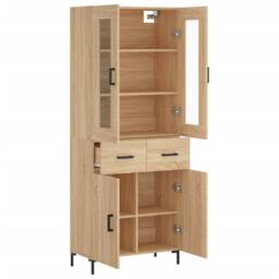 Berkfield Home Highboard Sonoma Oak 69.5x34x180 cm Engineered Wood in Brown - thumbnail 4