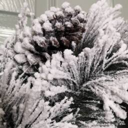 Samuel Alexander 50cm Premier Christmas Snow Flocked Door Wreath in White - thumbnail 5