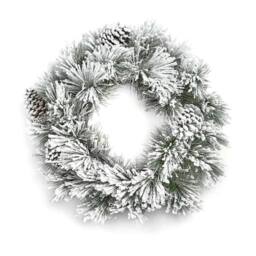 Samuel Alexander 50cm Premier Christmas Snow Flocked Door Wreath in White - thumbnail 8