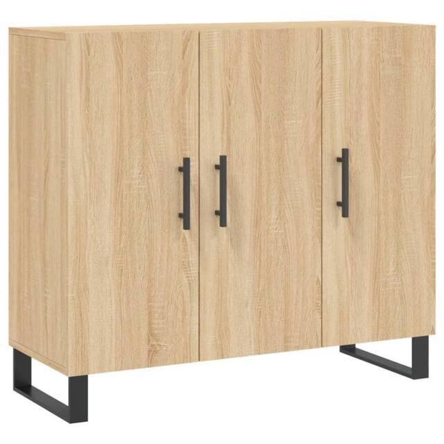 Berkfield Home Sideboard Sonoma Oak 90x34x80 cm Engineered Wood in Brown - Size: 90 x 34 x 80 cm - image 1