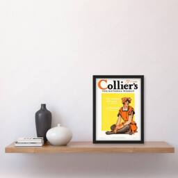Artery8 Edward Penfield Framed Wall Art Vintage Magazine Cover Suffragette in Yellow - Size: A4 - thumbnail 2