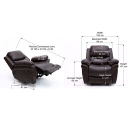 More4Homes Madison Electric Bonded Leather Automatic Recliner Home Lounge Chair in Brown - thumbnail 7