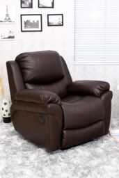 More4Homes Madison Electric Bonded Leather Automatic Recliner Home Lounge Chair in Brown