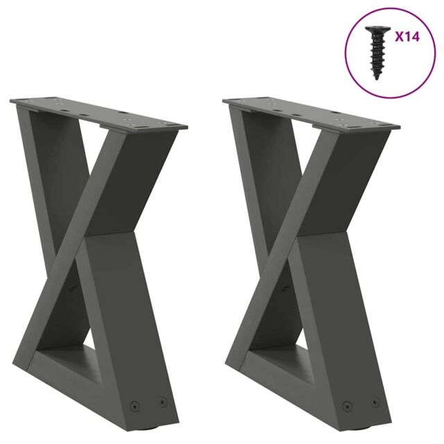 Berkfield Home Coffee Table Legs 2 pcs Anthracite 30x(30-31.3) cm Steel - image 1