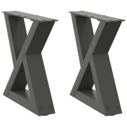 Berkfield Home Coffee Table Legs 2 pcs Anthracite 30x(30-31.3) cm Steel - thumbnail 2