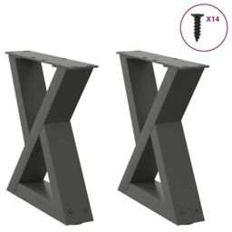 Berkfield Home Coffee Table Legs 2 pcs Anthracite 30x(30-31.3) cm Steel - thumbnail 1