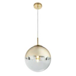 Netlighting Varus 25cm Globe Pendant Gold Colors Transparent Glass Shade 1x E27 - thumbnail 1