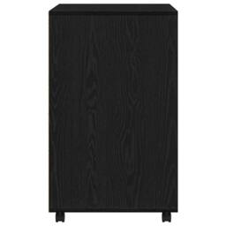 Berkfield Home Rolling Cabinet Black Oak 60x48x81 cm Engineered Wood - Size: 60 x 48 x 81 cm - thumbnail 8