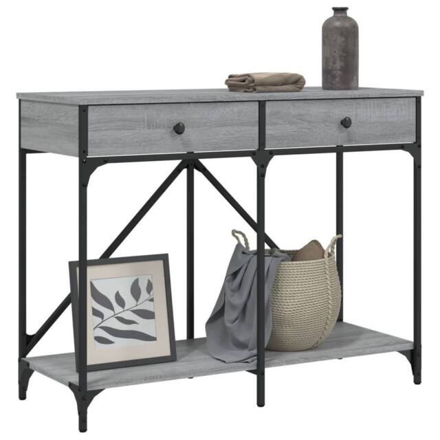Berkfield Home Decorative Console Table Grey Sonoma 100x39x78.5 cm Engineered Wood - image 1