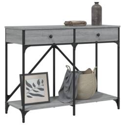 Berkfield Home Decorative Console Table Grey Sonoma 100x39x78.5 cm Engineered Wood - thumbnail 1