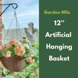 "Marco Paul 12"" Pink Begonia Artificial Flowers Hanging Basket in Baby Pink" - thumbnail 4