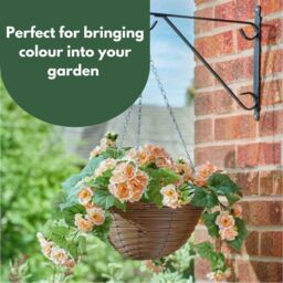 "Marco Paul 12"" Pink Begonia Artificial Flowers Hanging Basket in Baby Pink" - thumbnail 7