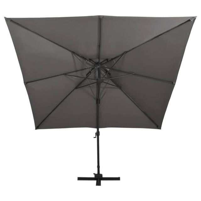 Berkfield Home Cantilever Umbrella with Double Top 300x300 cm Anthracite in Dark Grey - image 1