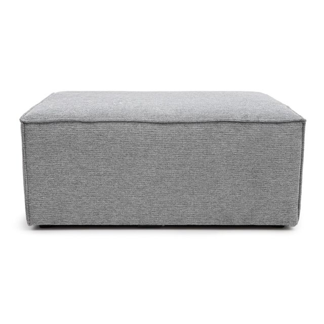 Abakus Direct Doris Basket Weave Footstool with Modular Comfort & Timeless Style in Grey - image 1