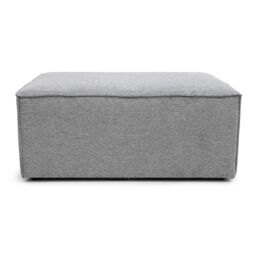 Abakus Direct Doris Basket Weave Footstool with Modular Comfort & Timeless Style in Grey - thumbnail 1