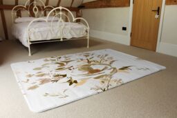 Benjamin Tate Design Golden Flower Print Designer Rug in Natural - Size: Large - thumbnail 3