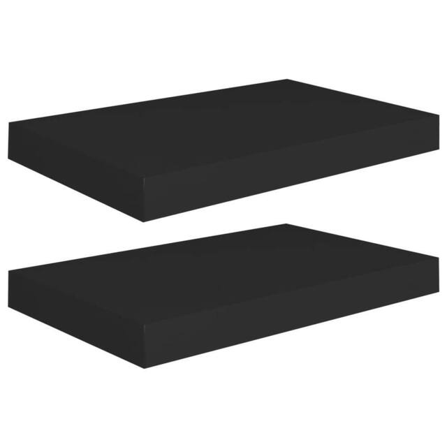 Berkfield Home Floating Wall Shelves 2 pcs Black 40x23x3.8 cm MDF - image 1