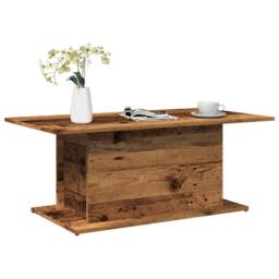 Berkfield Home Coffee Table Old Wood 102x55.5x40 cm Engineered Wood in Brown - thumbnail 2