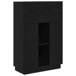 Berkfield Home Black Oak Writing Desk Black Oak Engineered Wood Medium Sturdy - thumbnail 2