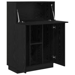 Berkfield Home Black Oak Writing Desk Black Oak Engineered Wood Medium Sturdy - thumbnail 4