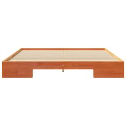 Berkfield Home Floor Bed Frame with Storage Brown 200 x 200 cm Solid pine wood - thumbnail 6