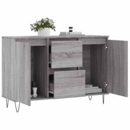 Berkfield Home Sideboard Grey Sonoma 104x35x70 cm Engineered Wood - Size: 104 x 35 x 70 cm - thumbnail 4