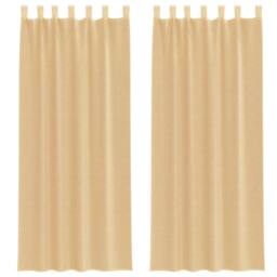 Berkfield Home Voile Curtains with Loops 2 pcs Sand 140x260 cm in Light Sand - thumbnail 3