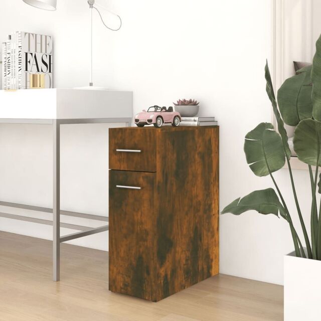 Berkfield Home Apothecary Cabinet Smoked Oak 20x45.5x60 cm Engineered Wood in Brown - image 1