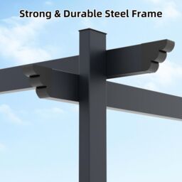 Alivio 4 x 3M Steel Frame Pergola, 13 x 10ft Outdoor Gazebo Canopy (Grey) in Grey - thumbnail 7
