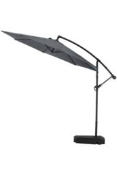 Garden Sanctuary Garden 3m Banana Parasol Large Cantileverwith Plastic Base in Dark Grey - thumbnail 3