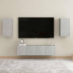 Berkfield Home TV Cabinets 2 pcs Concrete Grey 30.5x30x60 cm Engineered Wood - thumbnail 6