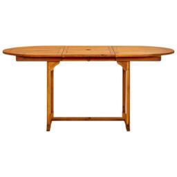 Berkfield Home Garden Dining Table (120-170)x80x75 cm Solid Acacia Wood in Brown - thumbnail 5