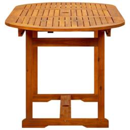 Berkfield Home Garden Dining Table (120-170)x80x75 cm Solid Acacia Wood in Brown - thumbnail 6