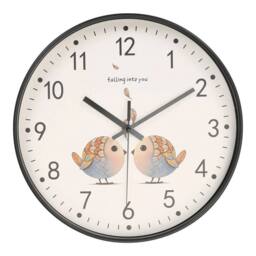 KORVIXA 12in 30cm Cute Round Wall Clock Non Ticking Clock in Black - Size: 0.6m2