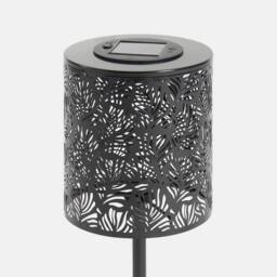 OHS Carved Metal Solar Table Lamp Outdoor Garden Light Auto Sensor in Black - thumbnail 6