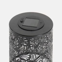 OHS Carved Metal Solar Table Lamp Outdoor Garden Light Auto Sensor in Black - thumbnail 7