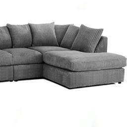 SNUG FURNITURE BIRMINGHAM LTD Luxury Jumbo Cord Extra Large Corner Right Hand Sofa in Grey - thumbnail 2