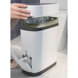 KORVIXA 2in1 Toilet Brush Waste Bin Set in White - Size: 100 cm - thumbnail 4