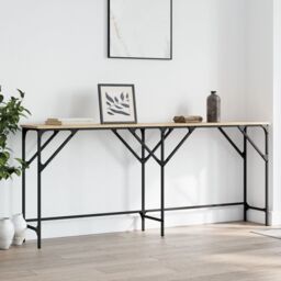 Berkfield Home Console Table Sonoma Oak 180x29x75 cm Engineered Wood in Brown - Size: 180 x 29 x 75 cm - thumbnail 3